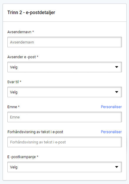 E-postskaper, distribusjonsinnstillinger for e-postkampanjer