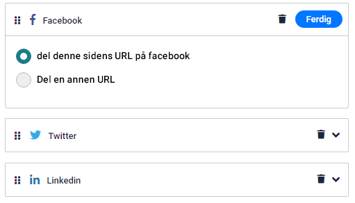 E-postskaper, sosial widget. Del denne sidens URL på facebook