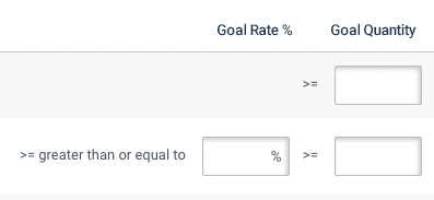 Set goal rate or goal quantity for KPI