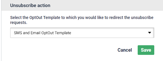 Select of opt-out template for landing page footer