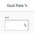 SMS campaign goals, landing page goals. Goal rate in percentages