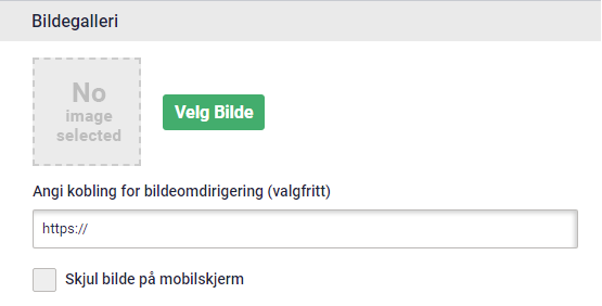 Bildewidget for landingsside, velg bilde