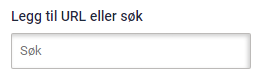 Landingssidens Video-widget. Legg til-lenken eller søkefeltet