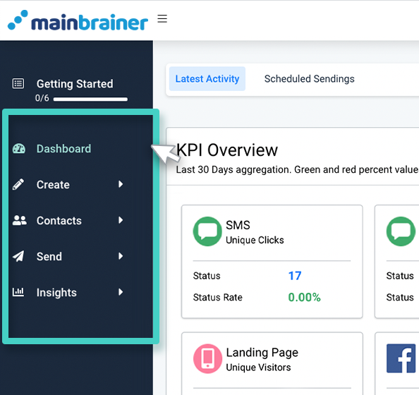 MainBrainer, all the menu options in the main menu