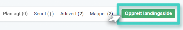 Ny landingsside. Opprett landingsside-knappen er uthevet