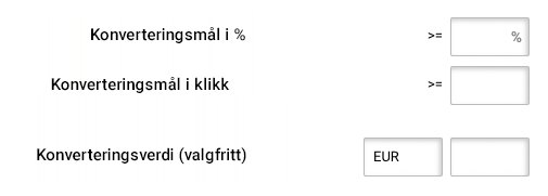 Sett mål med enten målfrekvensprosent eller målmengde