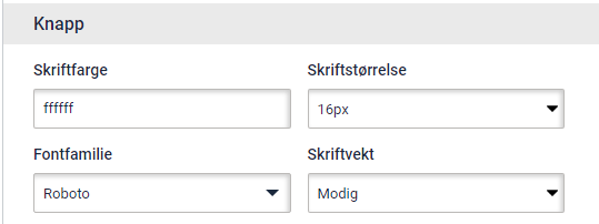 Registreringsskjema for landingsside. Tekststilfanen for registreringsskjemaer