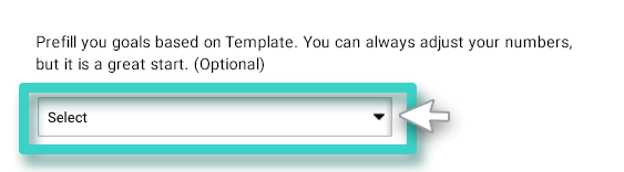 Previous SMS campaign goals. Prefill goals based on template