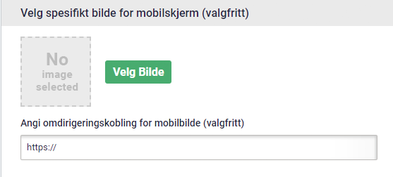 Bildewidget for landingsside, velg mobilspesifikk bildefunksjon