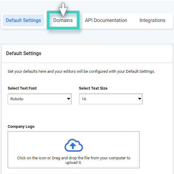 Whitelabel url shortener domain tab