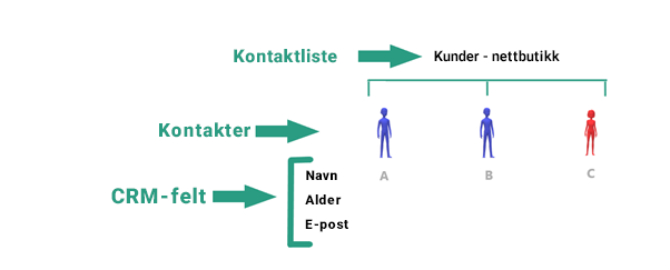 MainBrainer CRM, kontakter eksempel