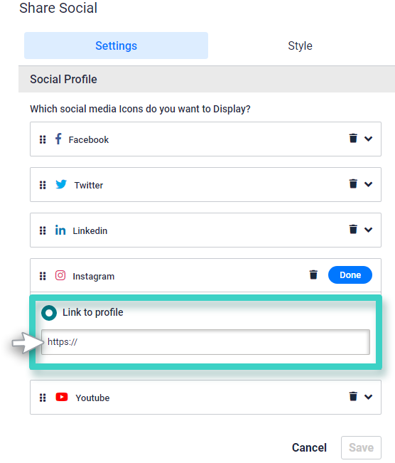 Survey social media. Instagram settings