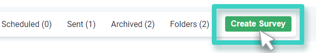 New Survey. The create survey button is highlighted