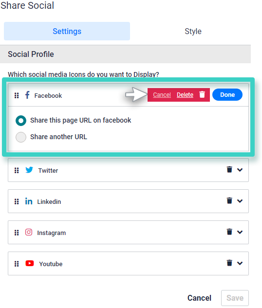 Survey Social media settings for facebook, twitter and linkedin