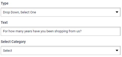 Survey drop down select one. Drop down select one setting is visible