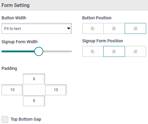 Survey signup form. The signup form setting tab is visible