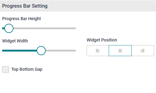 Survey progress bar. Progress bar setting is visible