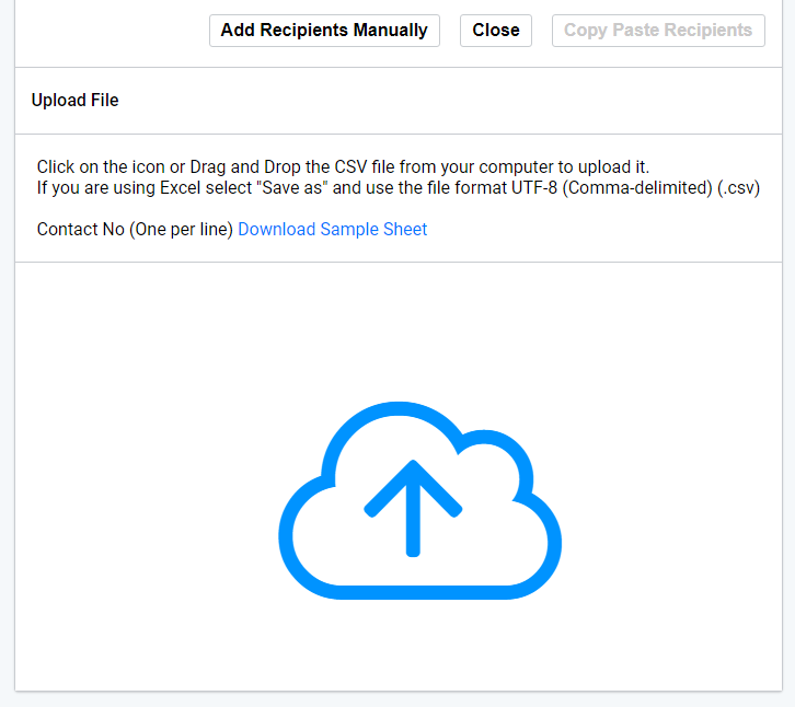 Quick Import upload file. Upload area is visible