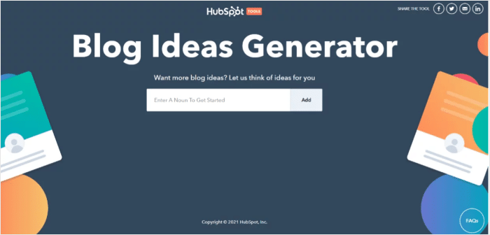 Hubspot blog ideas generator