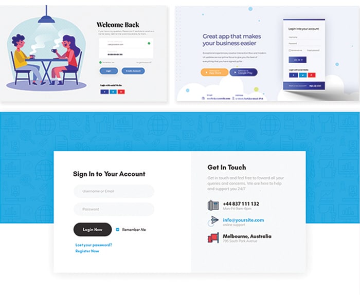 Landing page, simple forms that are easy to fill