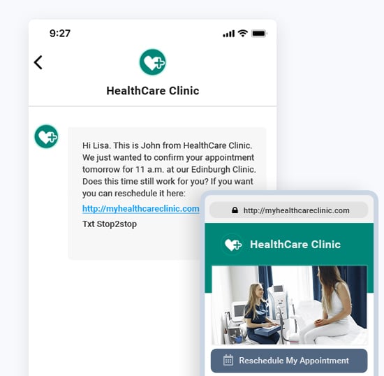 SMS Marketing healthcare example