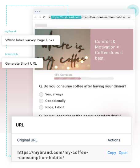 Branded survey URLs for better brand recognition